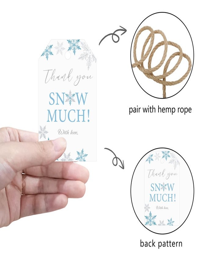Aukolass 50pcs Thank You Snow Much Tags, Snowflakes Gift Tags for Winter Holiday Baby Shower Bridal Shower and Wedding Favors Decorations (Snow Much) - Image 3
